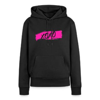 XOXO - Sweat à capuche Premium bio Femme - noir - Devant - Julia (174cm)