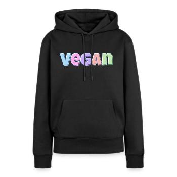Pastel végétalien - Sweat à capuche Premium bio Femme - noir - Devant - Julia (174cm)