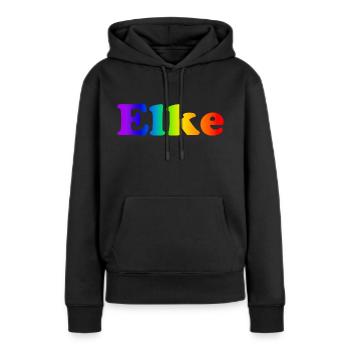 Elke - Frauen Premium Bio Hoodie - Schwarz - Vorne - Julia (174cm)