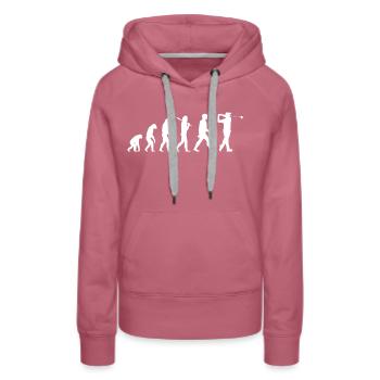 Evolution Golf Golfen Golfspieler Putten Abschlag - Frauen Premium Bio Hoodie - Malve - Vorne - Isabella (175cm)
