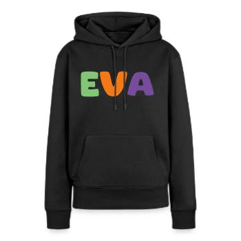 Name - Eva - Frauen Premium Bio Hoodie - Schwarz - Vorne - Julia (174cm)