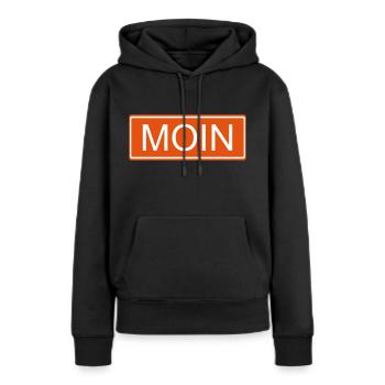 Moin - Sweat à capuche Premium bio Femme - noir - Devant - Julia (174cm)
