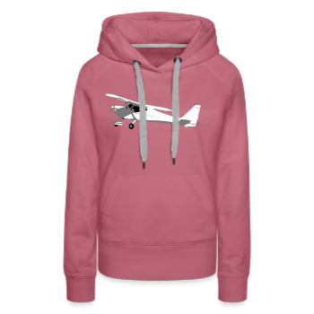 fk9 Flugzeug Pilot Flieger Ultaleichtflugzeug UL - Frauen Premium Bio Hoodie - Malve - Vorne - Isabella (175cm)