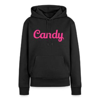 Bonbon - Sweat à capuche Premium bio Femme - noir - Devant - Julia (174cm)