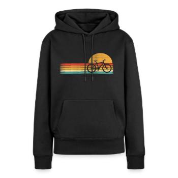Fahrrad Vintage Retro Aquarell Coole Kunst - Frauen Premium Bio Hoodie - Schwarz - Vorne - Julia (174cm)