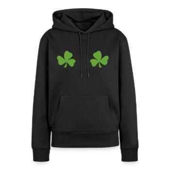 amusant pour les filles et les femmes pour célébrer la Saint-Patrick - Sweat à capuche Premium bio Femme - noir - Devant - Julia (174cm)