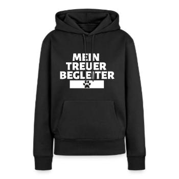 Mein treuer Begleiter Hundefreund - Frauen Premium Bio Hoodie - Schwarz - Vorne - Julia (174cm)