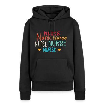 Infirmière - infirmière cadeau - Sweat à capuche Premium bio Femme - noir - Devant - Julia (174cm)