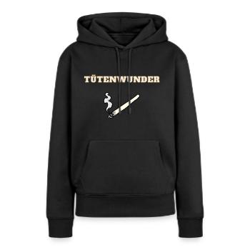 Tütenwunder Joint Cheville Fumer de l’herbe Cannabis - Sweat à capuche Premium bio Femme - noir - Devant - Julia (174cm)