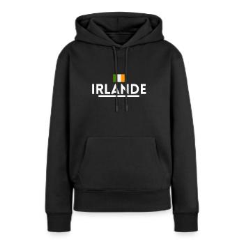 Irlande. cadeau Irlande - Sweat à capuche Premium bio Femme - noir - Devant - Julia (174cm)