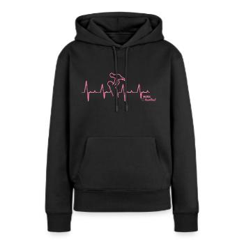 Mama Heartbeat - Women’s Premium Organic Hoodie - black - Front - Julia (174cm)