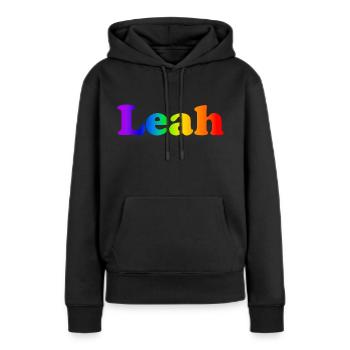 Leah - Frauen Premium Bio Hoodie - Schwarz - Vorne - Julia (174cm)