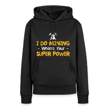 Exploitation minière - Sweat à capuche Premium bio Femme - noir - Devant - Julia (174cm)