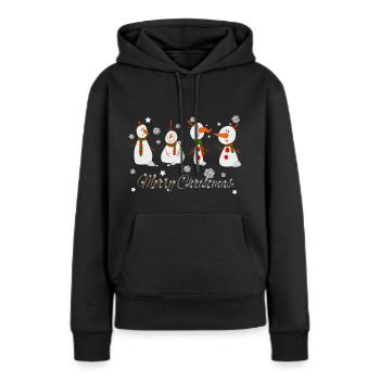 Schneemänner Schneeflocke Frohe Weihnachten 2020 - Frauen Premium Bio Hoodie - Schwarz - Vorne - Julia (174cm)