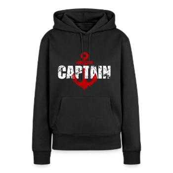 Capitaine capitaine - Sweat à capuche Premium bio Femme - noir - Devant - Julia (174cm)