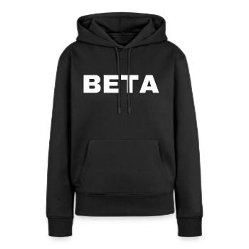 Beta - Frauen Premium Bio Hoodie - Schwarz - Vorne - Julia (174cm)