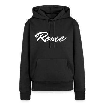 Rome - Sweat à capuche Premium bio Femme - noir - Devant - Julia (174cm)