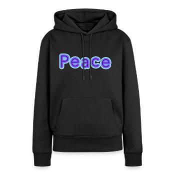 Friede - Frauen Premium Bio Hoodie - Schwarz - Vorne - Julia (174cm)