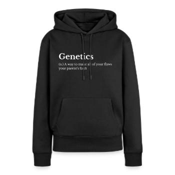 Genetics funny definition - Inheritance joke - Women’s Premium Organic Hoodie - black - Front - Julia (174cm)