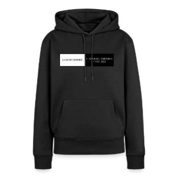 EMPIRE DU LUXE - Sweat à capuche Premium bio Femme - noir - Devant - Julia (174cm)