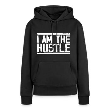 I Am the Hustle Funny Business Owner, CEO - Sweat à capuche Premium bio Femme - noir - Devant - Julia (174cm)