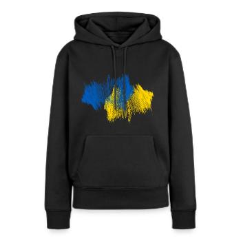 Ukraine Landkarte - Frauen Premium Bio Hoodie - Schwarz - Vorne - Julia (174cm)