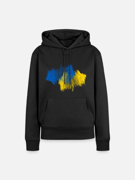 Ukraine Landkarte - Frauen Premium Bio Hoodie - Schwarz