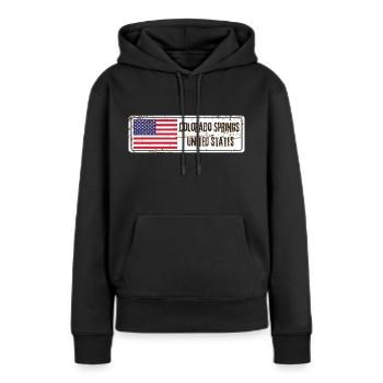Colorado Springs Flagge der Vereinigten Staaten - Frauen Premium Bio Hoodie - Schwarz - Vorne - Julia (174cm)
