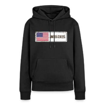 Flagge der Vereinigten Staaten - Frauen Premium Bio Hoodie - Schwarz - Vorne - Julia (174cm)