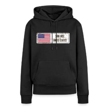 Flagge von San Jose - Frauen Premium Bio Hoodie - Schwarz - Vorne - Julia (174cm)