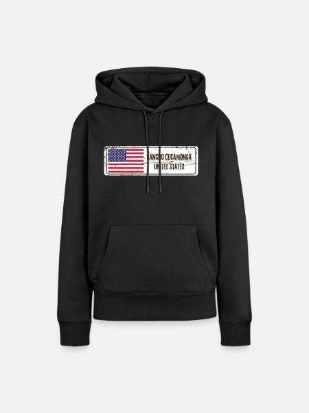 Rancho Cucamonga Flagge - Frauen Premium Bio Hoodie - Schwarz