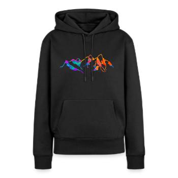 Silhouette des montagnes de montagne - Sweat à capuche Premium bio Femme - noir - Devant - Julia (174cm)