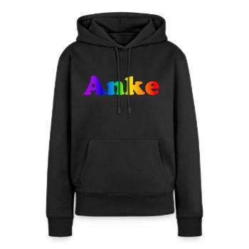 Anke - Frauen Premium Bio Hoodie - Schwarz - Vorne - Julia (174cm)