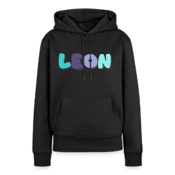 Name - Leon - Women’s Premium Organic Hoodie - black - Front - Julia (174cm)