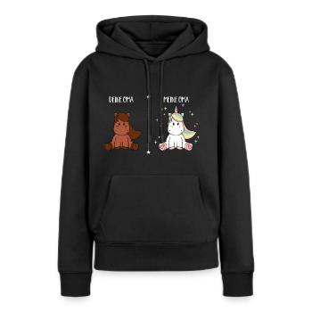 Deine Oma Pferd Meine Oma Einhorn Lustig Baby Kind - Frauen Premium Bio Hoodie - Schwarz - Vorne - Julia (174cm)