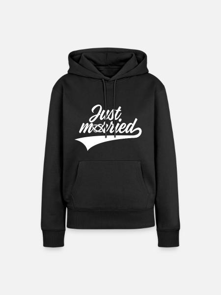 JUST MARRIED HOCHZEIT - Frauen Premium Bio Hoodie - Schwarz