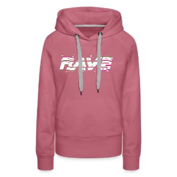 Rave - Frauen Premium Bio Hoodie - Malve - Vorne - Isabella (175cm)