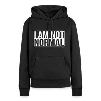 Je ne suis pas normal - Sweat à capuche Premium bio Femme - noir - Devant - Julia (174cm)