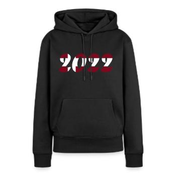Équipe nationale du Danemark - Sweat à capuche Premium bio Femme - noir - Devant - Julia (174cm)