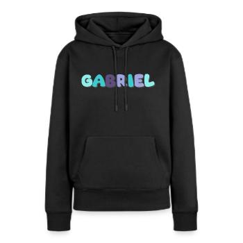 Name - Gabriel - Women’s Premium Organic Hoodie - black - Front - Julia (174cm)