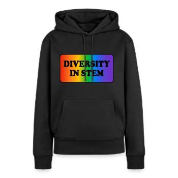 Diversité dans les STIM - Sweat à capuche Premium bio Femme - noir - Devant - Julia (174cm)