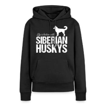 Husky Husky - Sweat à capuche Premium bio Femme - noir - Devant - Julia (174cm)