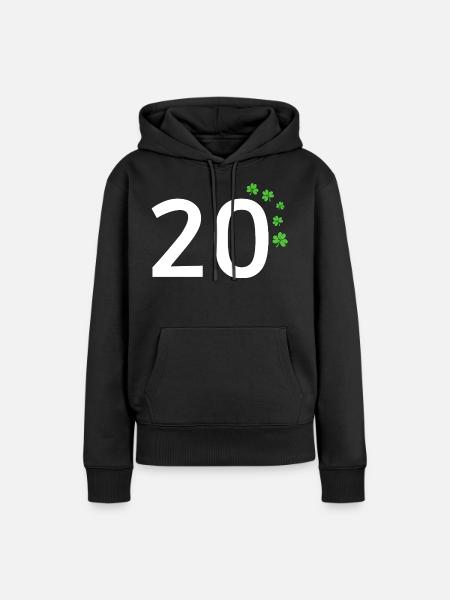 20 - Frauen Premium Bio Hoodie - Schwarz