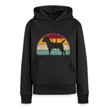 Heideterrier Rétro Vintage - Sweat à capuche Premium bio Femme - noir - Devant - Julia (174cm)