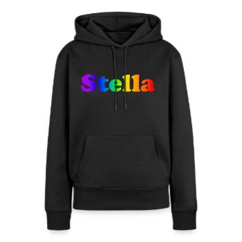 Stella - Sweat à capuche Premium bio Femme - noir - Devant - Julia (174cm)