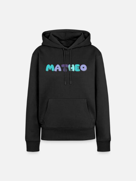 Name - Matheo - Frauen Premium Bio Hoodie - Schwarz