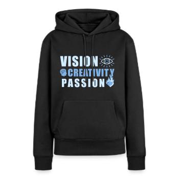Vision Creativity Passion - Women’s Premium Organic Hoodie - black - Front - Julia (174cm)