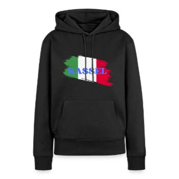 Kassel - Sweat à capuche Premium bio Femme - noir - Devant - Julia (174cm)