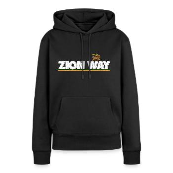 Reggae Zion Way - Sweat à capuche Premium bio Femme - noir - Devant - Julia (174cm)