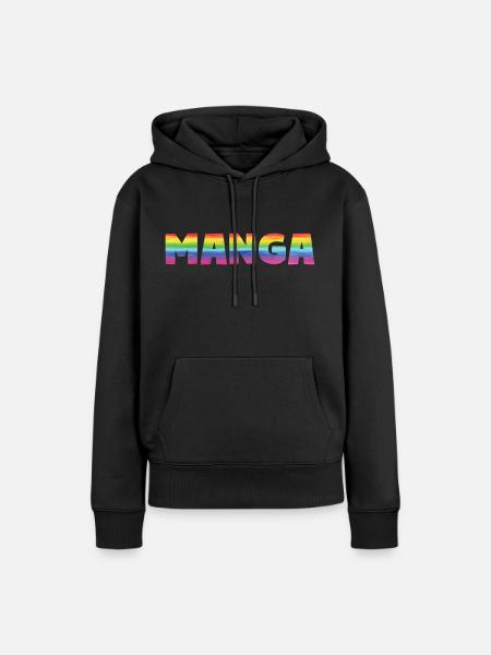 Manga Arc-en-ciel - Sweat à capuche Premium bio Femme - noir